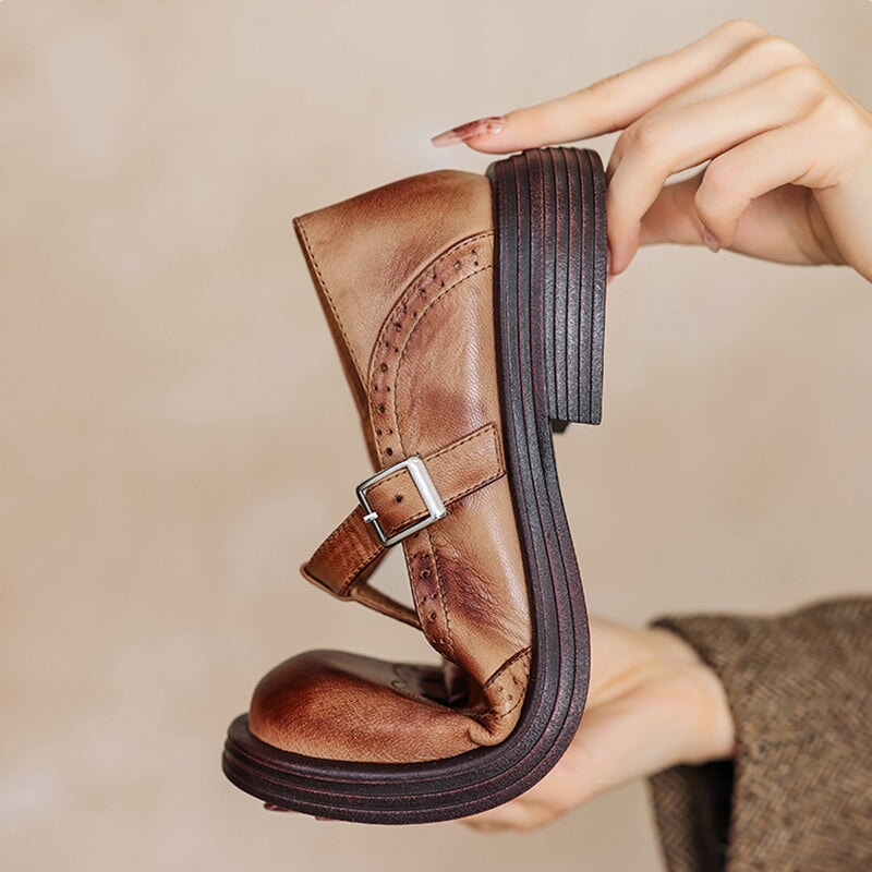 Myra Orthopedic Leather Mary Janes