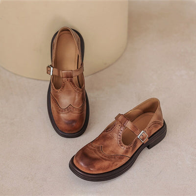 Myra Orthopedic Leather Mary Janes