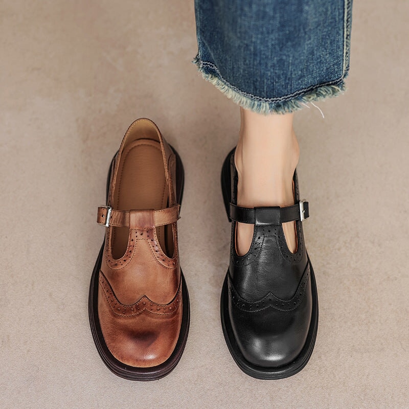 Myra Orthopedic Leather Mary Janes